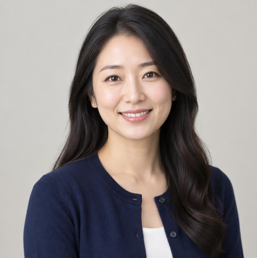Portrait of a smiling woman with long hair